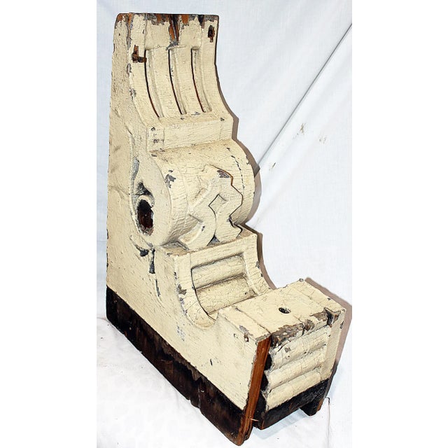 Antique White Wood American Corbel For Sale - Image 4 of 6