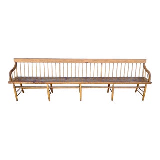 Late 19th Century Antique Extended Deacon’s Bench For Sale