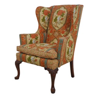 Hickory Chair Co Mahogany Wing Chair W. Down Seat For Sale