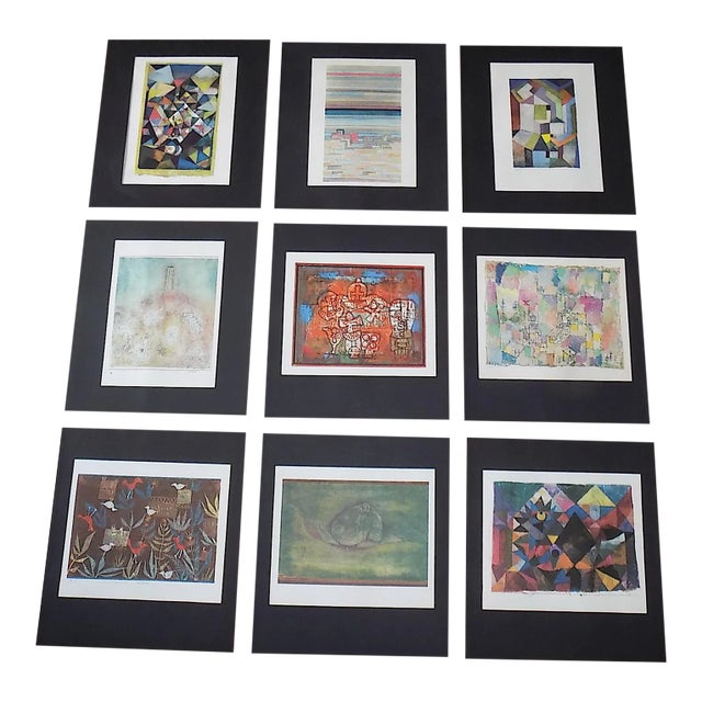 Authentic Vintage Mid 20th Century Modern Paul Klee Abstract Lithographs - Set of 9 For Sale