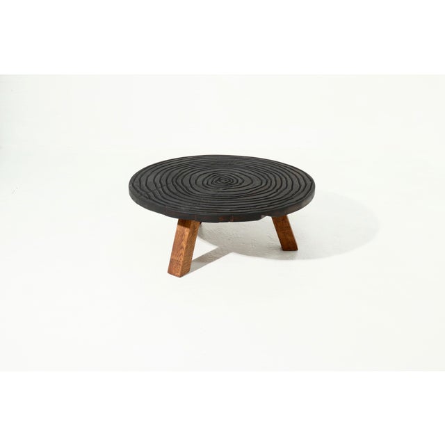 Wood Vintage Oak Tripod Coffee Table, 1960s For Sale - Image 7 of 8