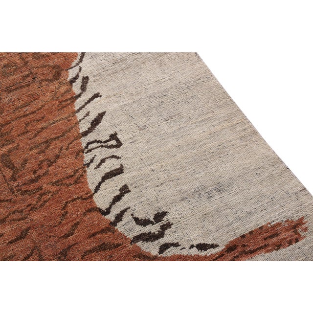 Rug & Kilim Rug & Kilim Tiger Skin Style Rug in Orange, Gray Pictorial, 8x9 For Sale - Image 4 of 6