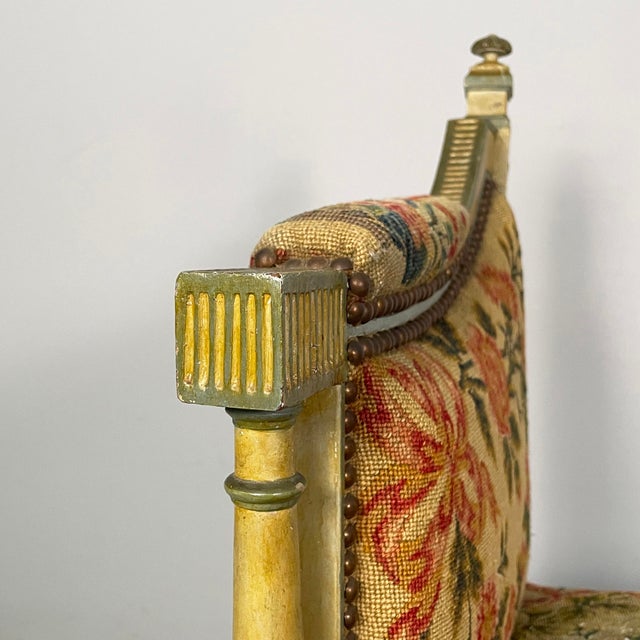 Wood Italian Bench in Wood and Fabric, 1800s For Sale - Image 7 of 18