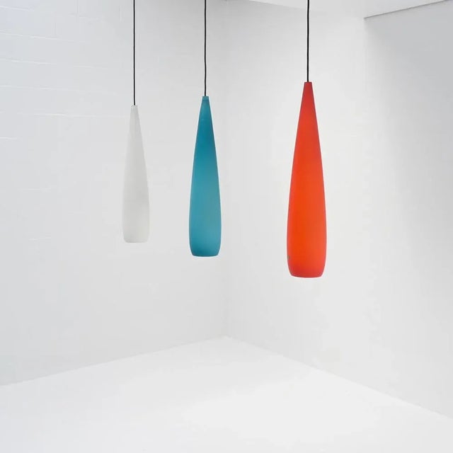 Vintage Glass Pendant Lamps from Kastrup Holmegaard, 1960s, Set of 3 For Sale - Image 6 of 18