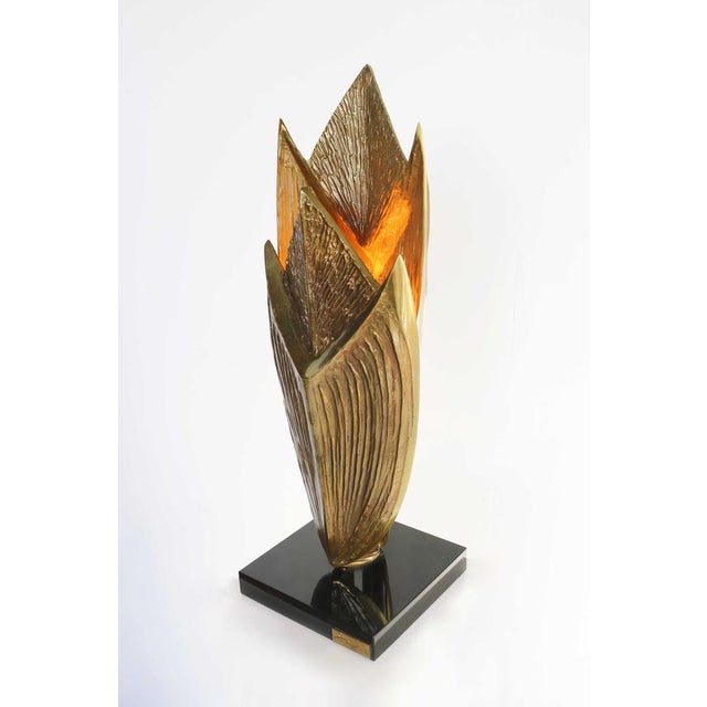 Cythere Bronze Table Lamp by Chrystiane Charles for Maison Charles, France, 1970s For Sale - Image 6 of 18