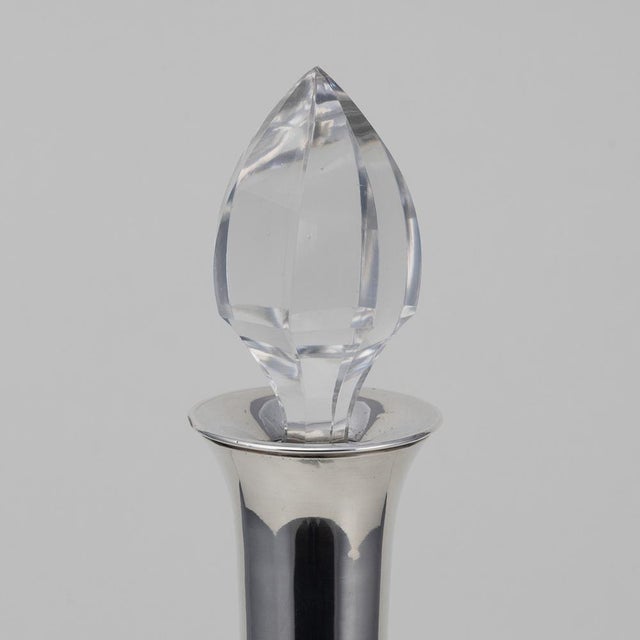 20th Century Art Deco French Silver & Cut Glass Decanter, 1920s For Sale - Image 9 of 14