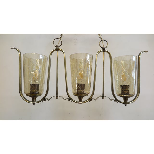 1950s Mid-Century French Horizontal Chandelier in the Style of Jean Royere For Sale In New York - Image 6 of 13