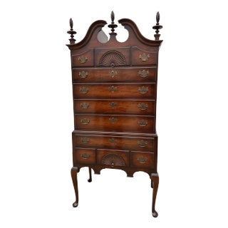 1980s Kindel Furniture Mahogany Highboy For Sale