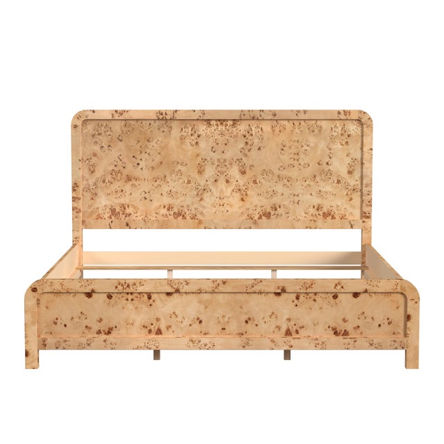 2020s Cora King Burl Panel Bed, Light Burl For Sale - Image 5 of 9