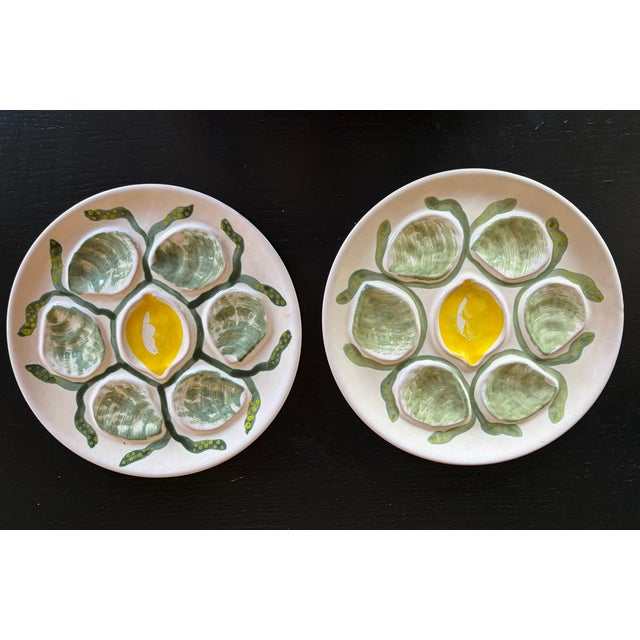 Ceramic Belon Oyster Plates from Pornic Pottery MBFA, 1950s, Set of 10 For Sale - Image 7 of 12