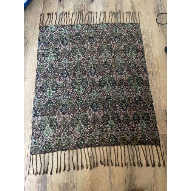 American Antique American Woven Tapestry Throw Textile For Sale - Image 3 of 9