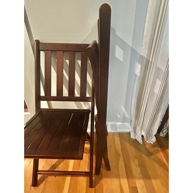 Pair of Early 20th Century American Arts & Crafts Mission Style Solid Oak Folding Chairs, Circa 1915–1925 For Sale In New Orleans - Image 6 of 12