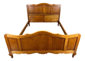 Antique French Louis XV Carved Double Bed