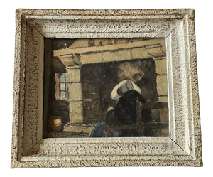 Claude Houal, Breton No. 53: Interior, 1950, Watercolor, Framed