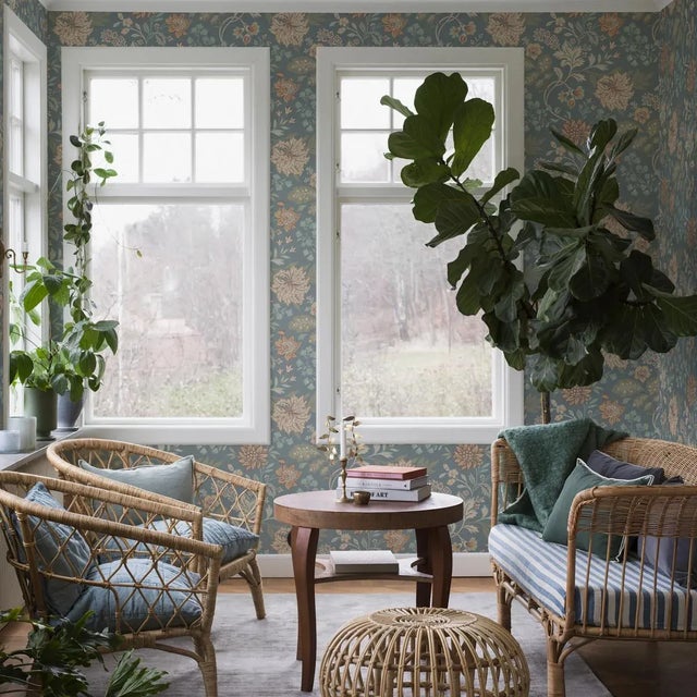 Mid-Century Modern Sample - Borastapeter Alicia Wallpaper in Slate For Sale - Image 3 of 4