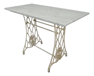 Marble Topped Garden Table on Cast Iron Frame