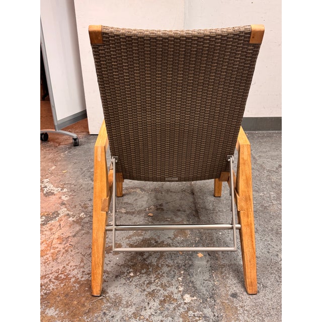 2020s Janus Et Cie Quinta Teak Woven Reclining Lounge Chair, Outdoor For Sale - Image 5 of 12