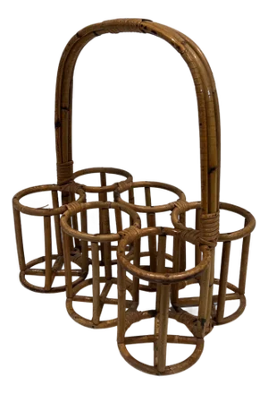 Rattan bottle holder. French work. Circa 1950