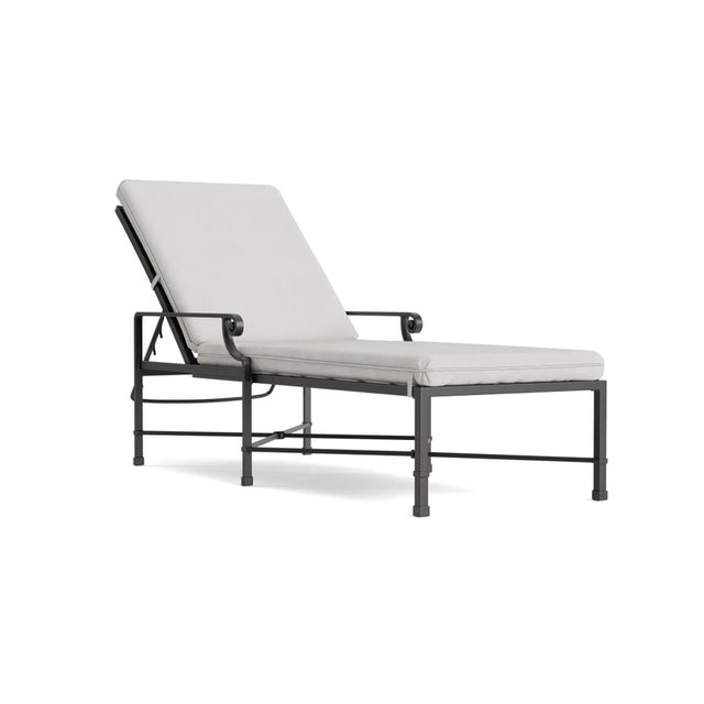 Brown Jordan Venetian Adjustable Chaise Lounge, Textured Pewter frame with Fusion Dove fabric For Sale - Image 12 of 12