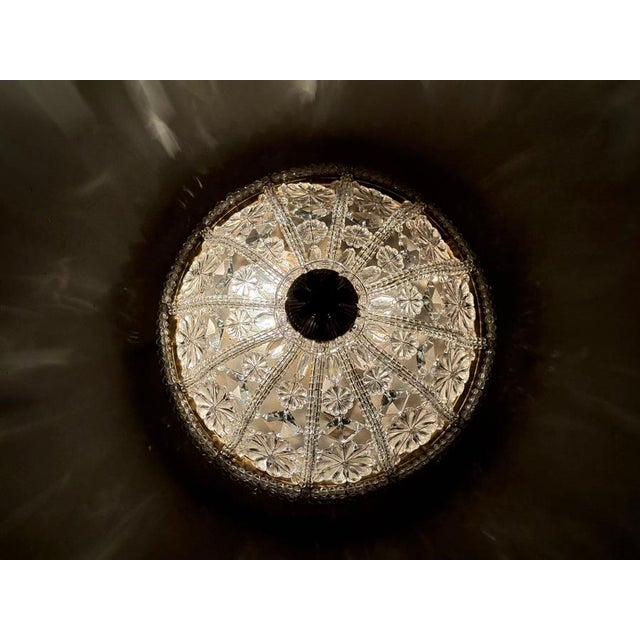 Hollywood Regency Floral Lead Crystal Flush Mount, 1990s For Sale - Image 12 of 15