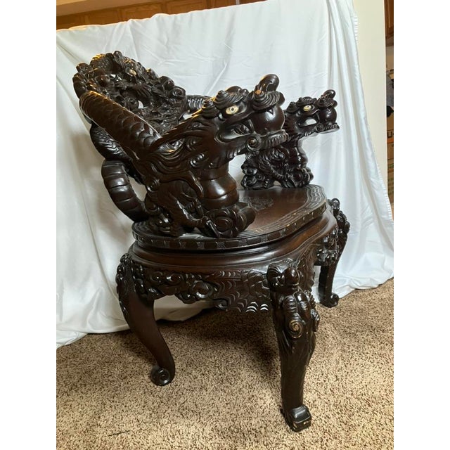 Wood Late 19th Century Antique Hand Carved Chair For Sale - Image 7 of 17