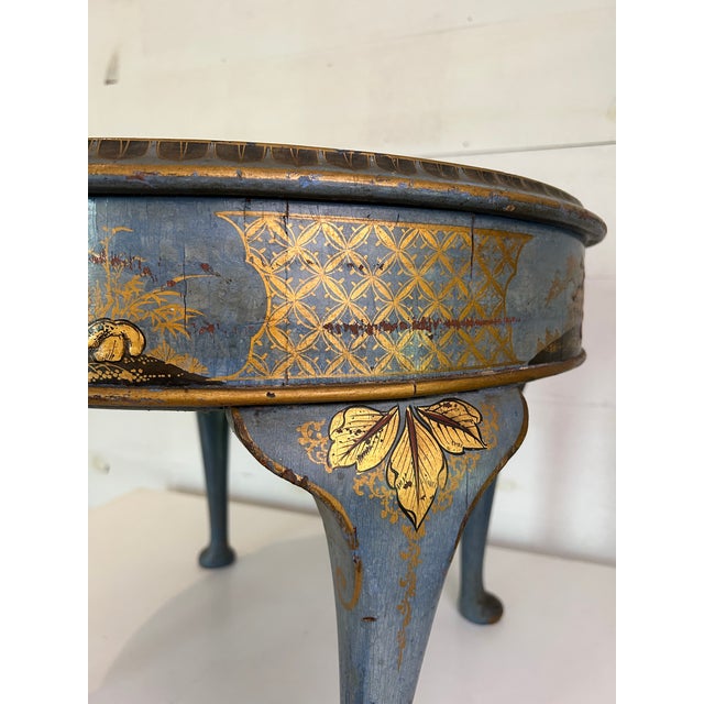 Wood Vintage English Chinoiserie Table For Sale - Image 7 of 12