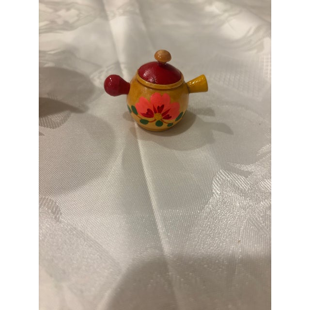 1980s Mini Khokloma Russian Samovar Tea Set For Sale - Image 4 of 5