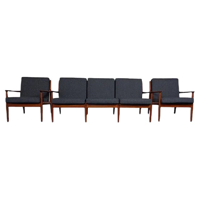 Danish Teak Armchairs & Sofa by Svend Aage Eriksen for Glostrup, 1960s, Set of 3 For Sale
