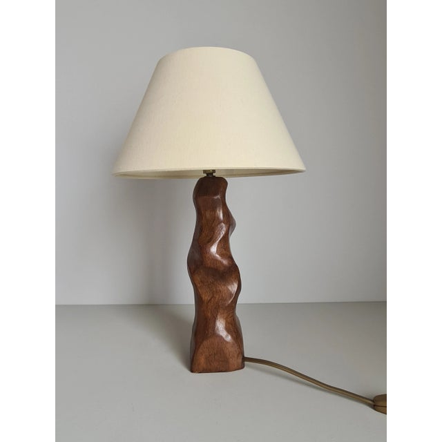 Mid-Century Brutalist Elm Stump Lamp, France, 1960s For Sale - Image 11 of 11