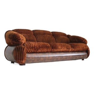 Vintage Italian Three-Seater Sofa in Velvet, 1970s For Sale