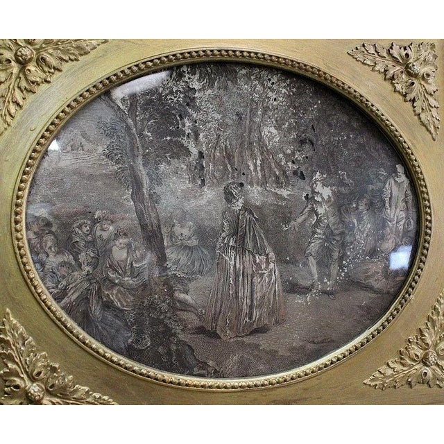 Golden Wood Mirror & Half Moon Console, Set of 2 For Sale - Image 6 of 18