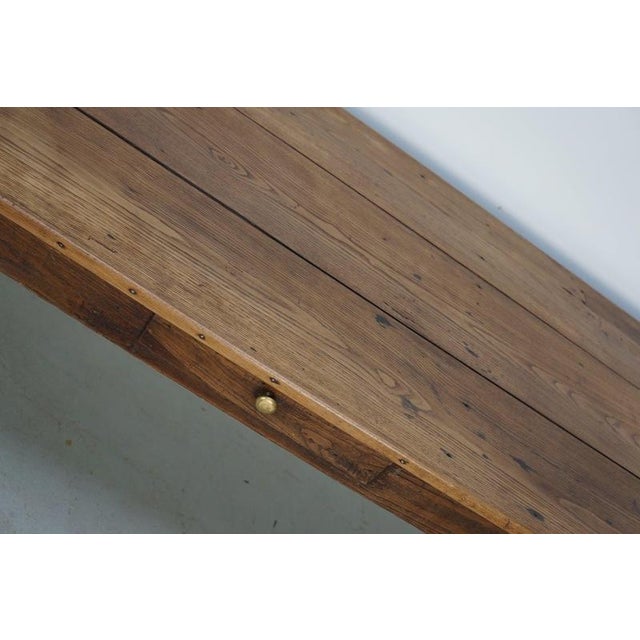 Rustic Large 19th Century French Rustic Elm Farmhouse Dining Table For Sale - Image 3 of 17