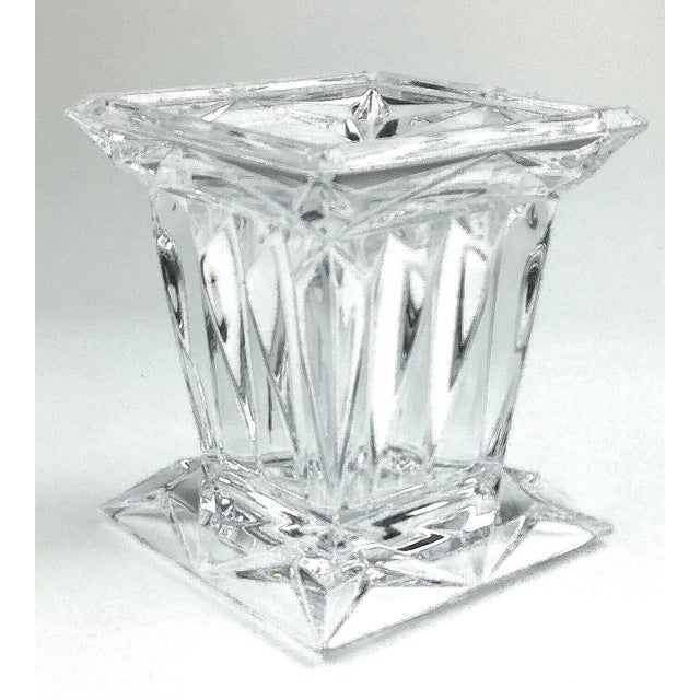 Vintage Art Deco Crystal Flower Vase For Sale - Image 12 of 12