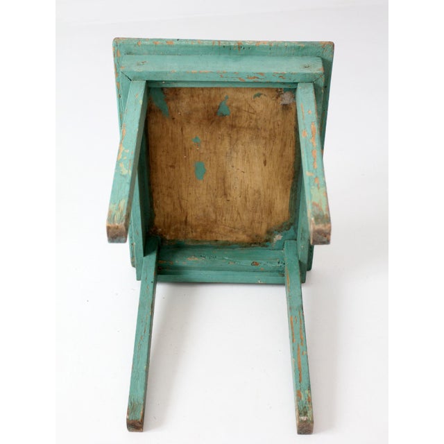 Antique Painted Primitive Farmhouse Side Table For Sale - Image 14 of 14