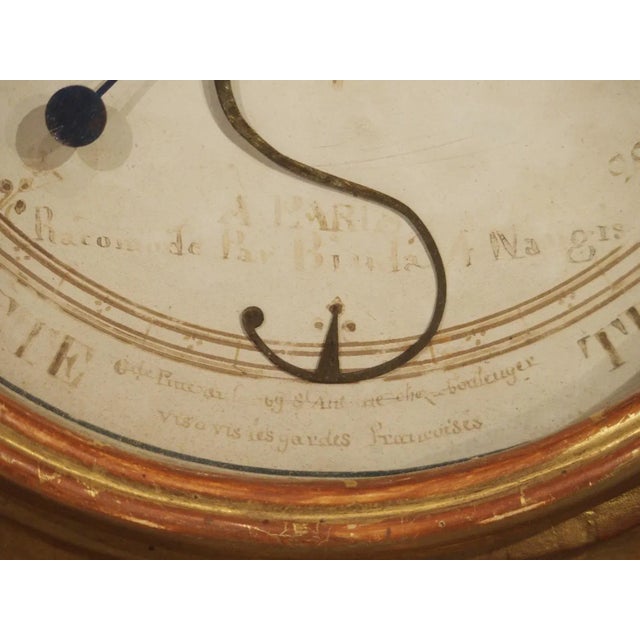 Gold 18th Century Parisian Giltwood Barometer Thermometer For Sale - Image 8 of 11