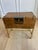Campaign 1970s Baker Furniture Cherry Campaign Storage Chest on Integrated Brass Stand | Hollywood Regency Accent Cabinet / Side Table For Sale - Image 3 of 12