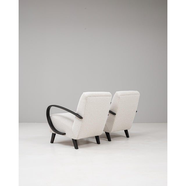 20th Century Czech MCM Upholstered Armchairs By J. Halabala - A Pair For Sale - Image 12 of 18