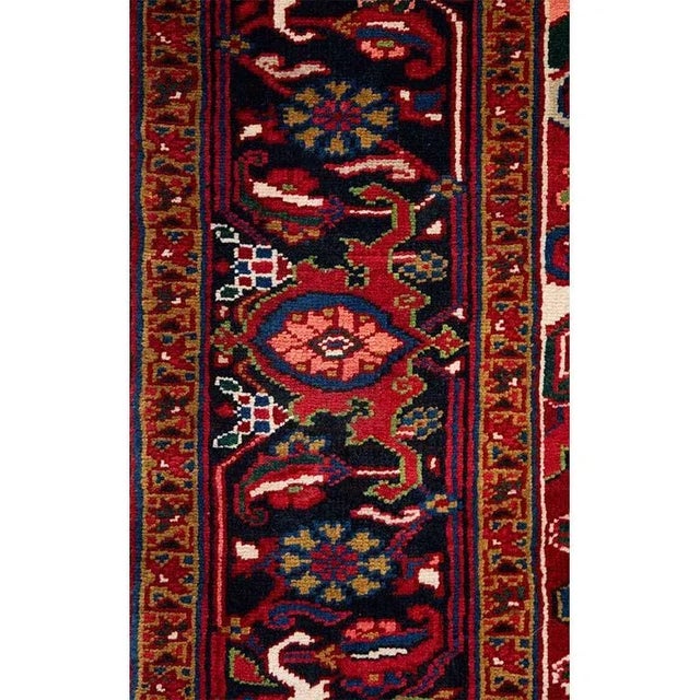 Textile 1960s Persian Heriz Area Rug 4’10” X 6’7″ For Sale - Image 7 of 10
