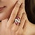 Art Nouveau Inspired Natural Ruby & Diamond Cocktail Ring for Women, Size 7 For Sale - Image 6 of 15