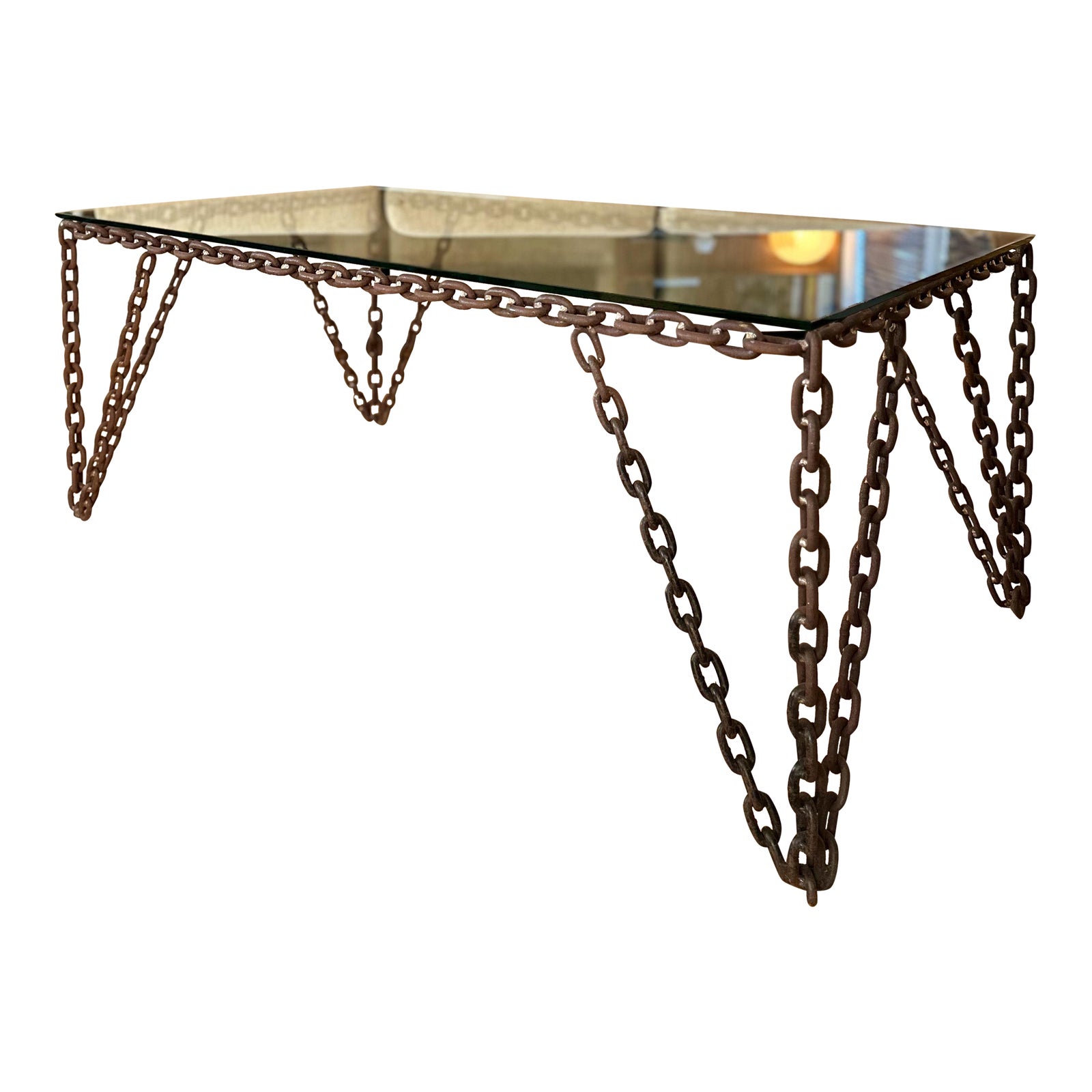 Vintage Studio-Made Chain Link Coffee Table | Chairish