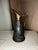 1950s Dayagi Israel Solid Brass Pitcher Vase MCM Judaica Verdigris Art Deco For Sale - Image 6 of 8