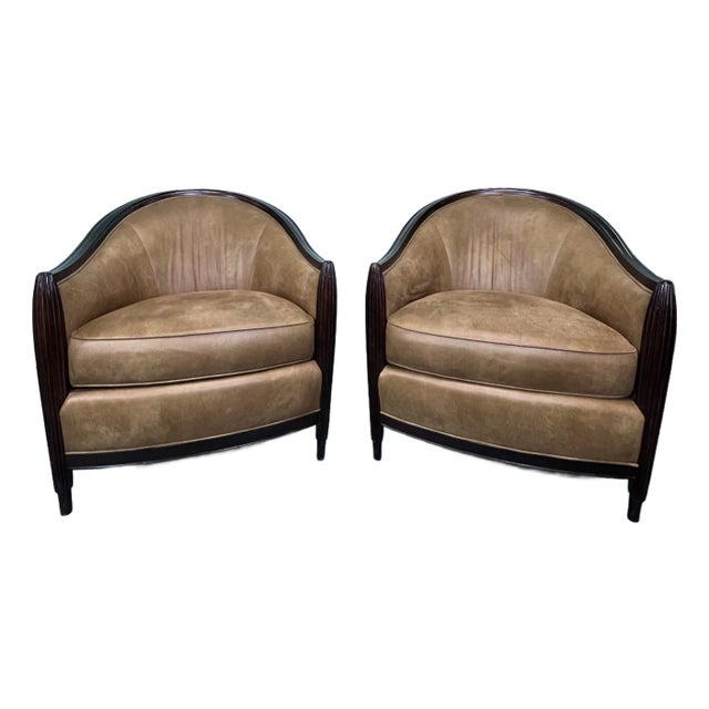 Vintage Shagreen Deco Club Chairs For Sale