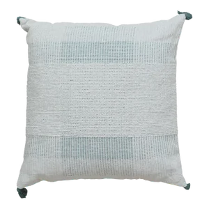 Boho Chic Style Modern Wool and Cotton Pillow in Ivory