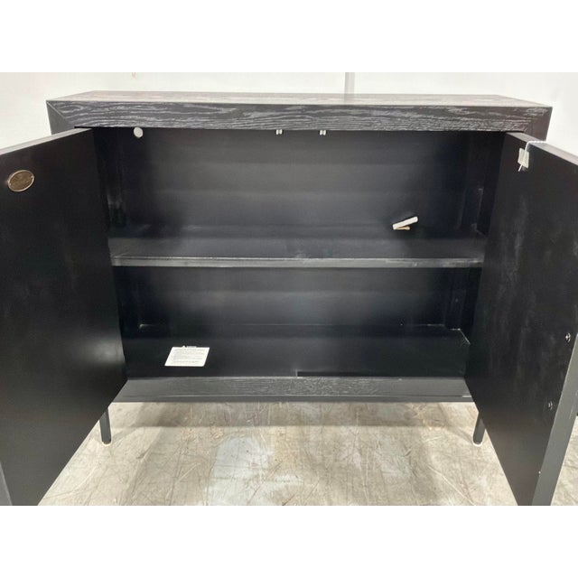 Uttermost Uttermost Modern Two Door Black Wood Cabinet For Sale - Image 4 of 6