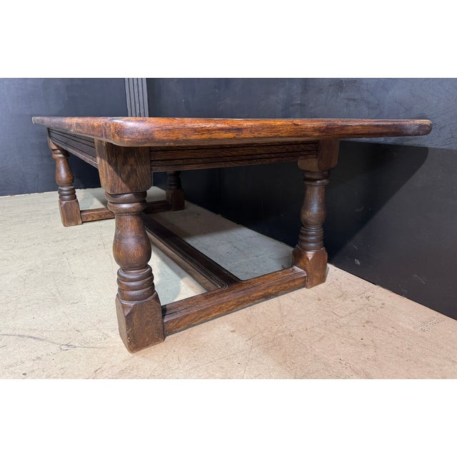 Brown Vintage Farmhouse Dining Table in Oak, 1925 For Sale - Image 8 of 17