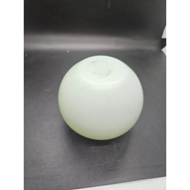 Shabby Chic Antique Mt. Washington Art Glass Hand Blown Yellow Satin Rose Bowl Cased Vase For Sale - Image 3 of 3