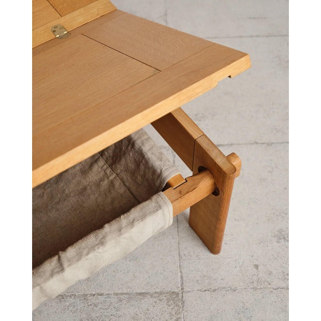 Large Brutalist Coffee Table in Oak by Tage Poulsen, Denmark, 1960s For Sale - Image 18 of 18