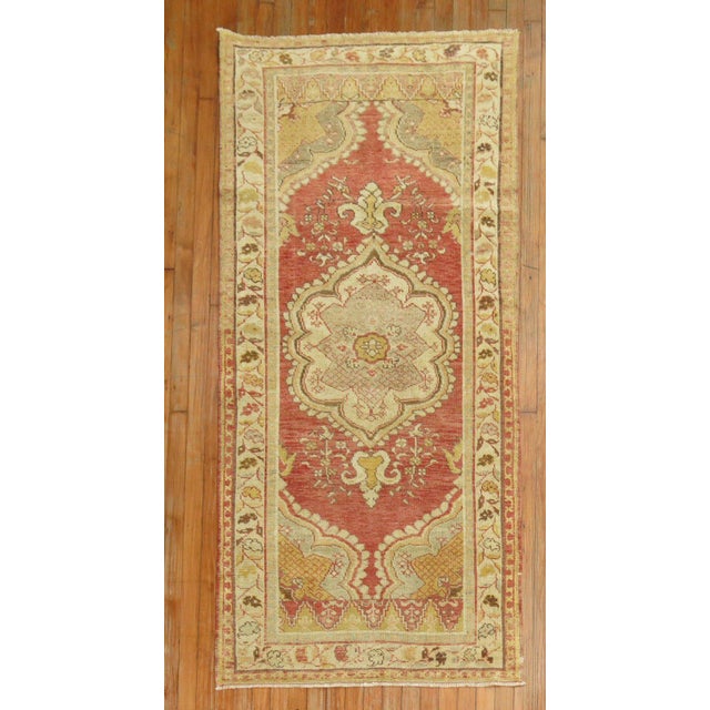 Textile Soft Red Vintage Turkish Small Runner For Sale - Image 7 of 18