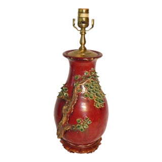 Asian Style Windemere for Lotus Arts Pottery Lamp For Sale