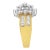 Early 21st Century 10K Yellow Gold 1.0 Cttw Round & Baguette Cut Diamond Floral Cluster Double-Channel Flared Band Statement Ring - Size 7 For Sale - Image 5 of 7